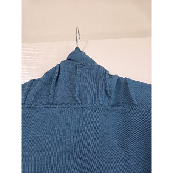 Parsley & Sage Reversible Aqua Blue Black Artsy Boho Knit Cardigan Size Medium - Picture 8 of 16